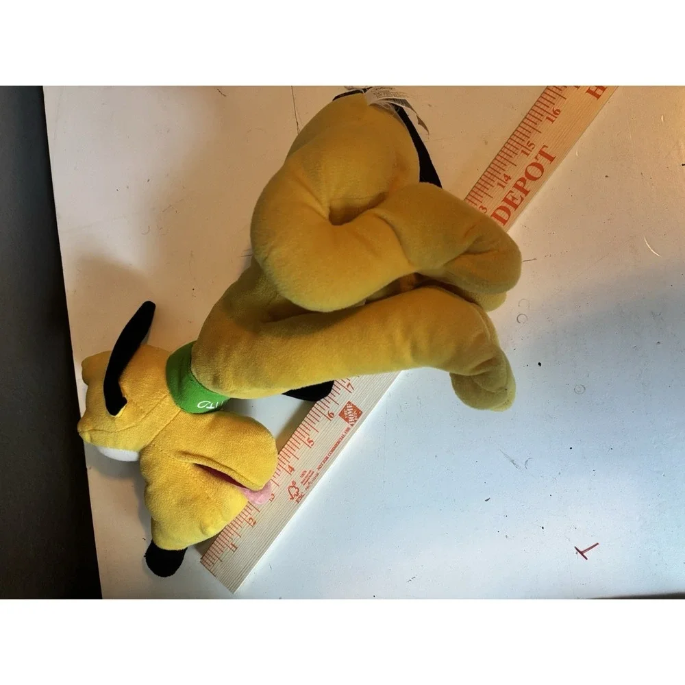 Disney Pluto Dog Plush Stuffed 11in Just Play Green Name Collar‎ Mickey Mouse